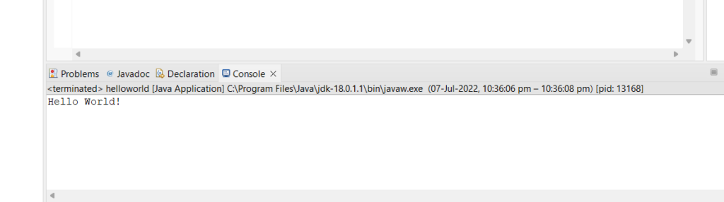 Image 15: output of java code in eclipse