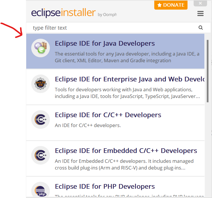 Image 6: choose eclipse ide for java