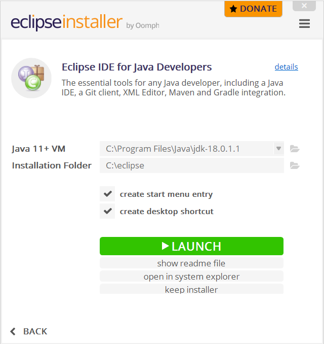 Image 8: eclipse installed